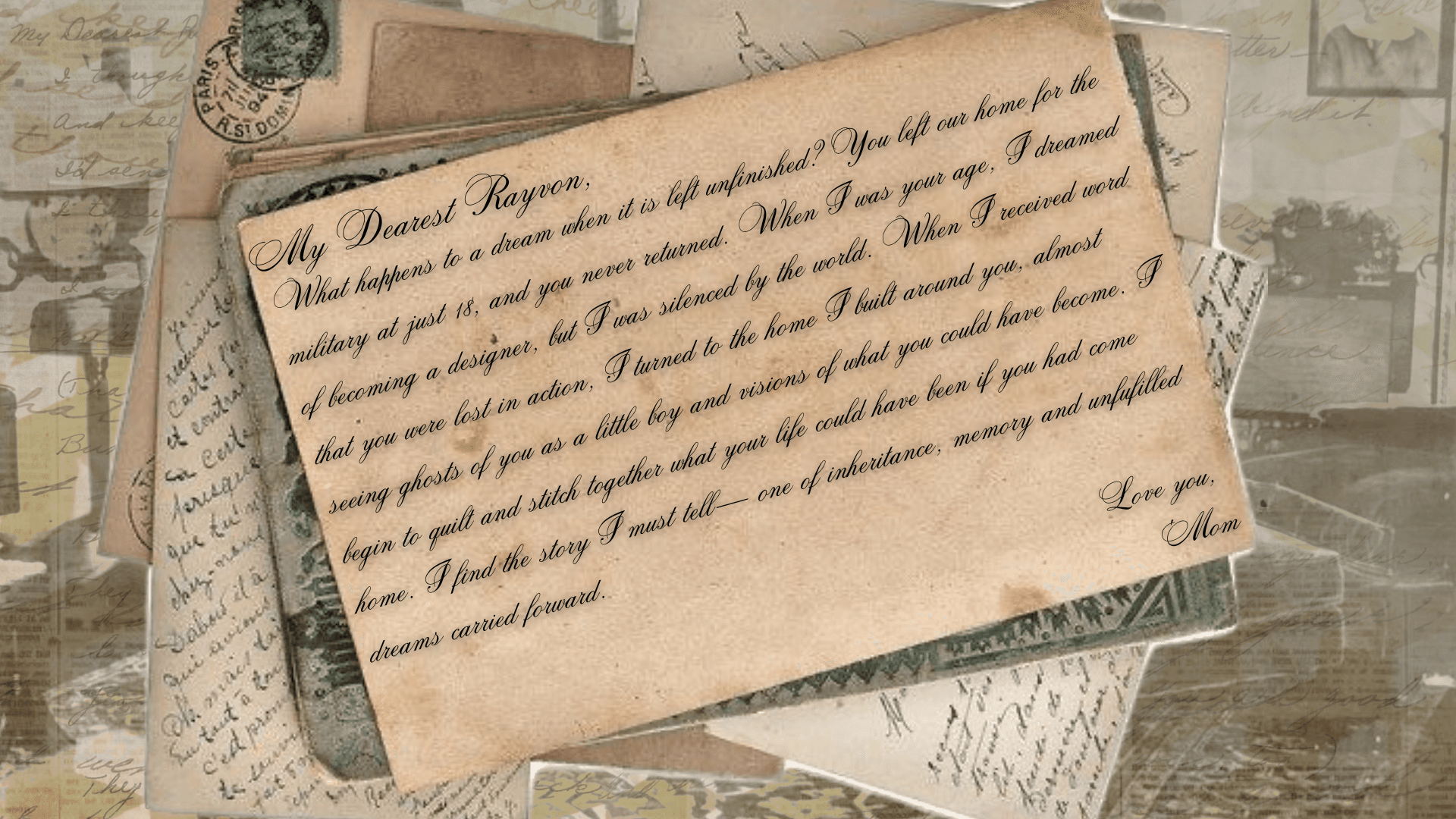 My Dearest Rayvon,, portfolio item 2