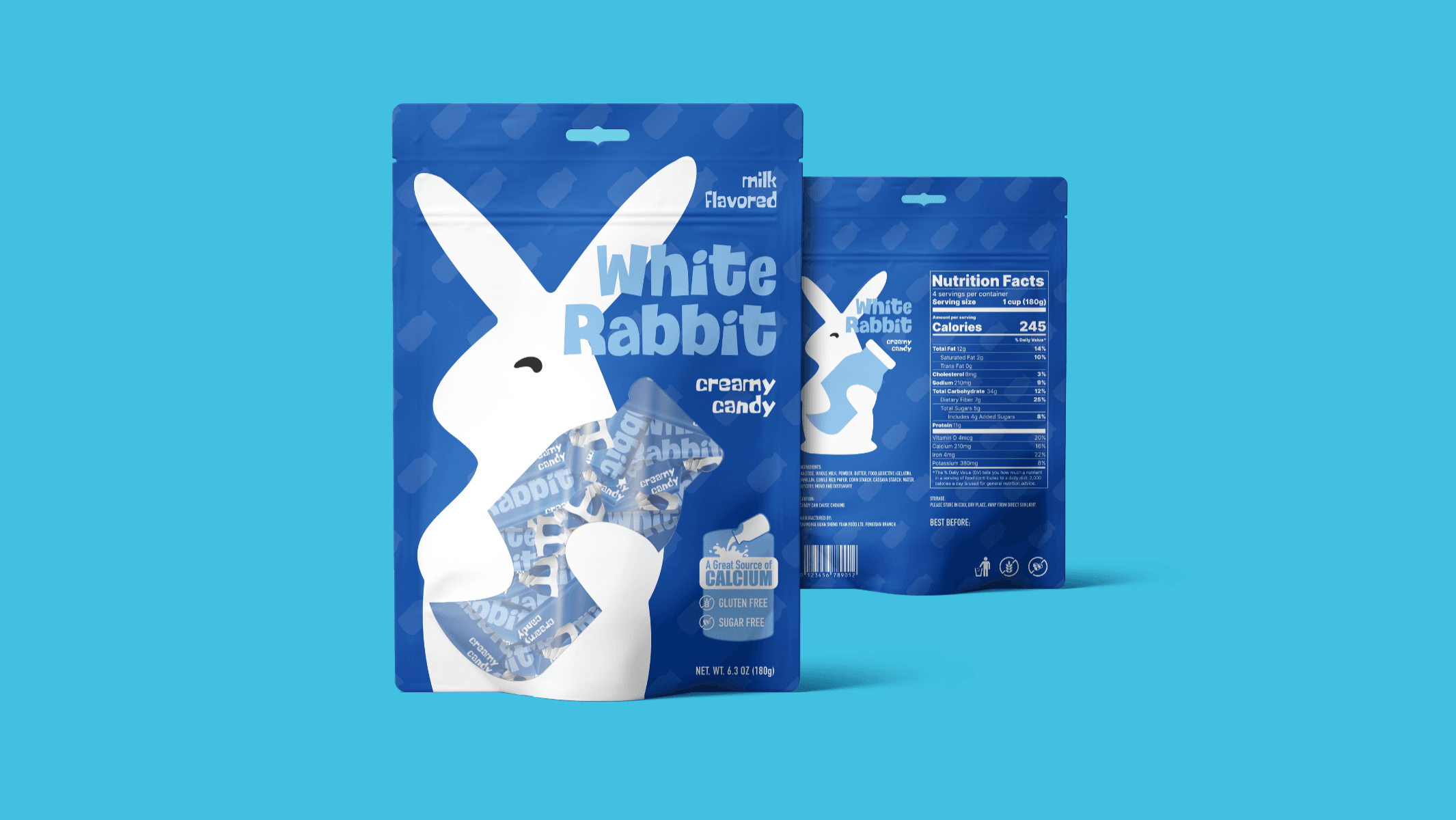 White rabbit candy package design, portfolio item 1