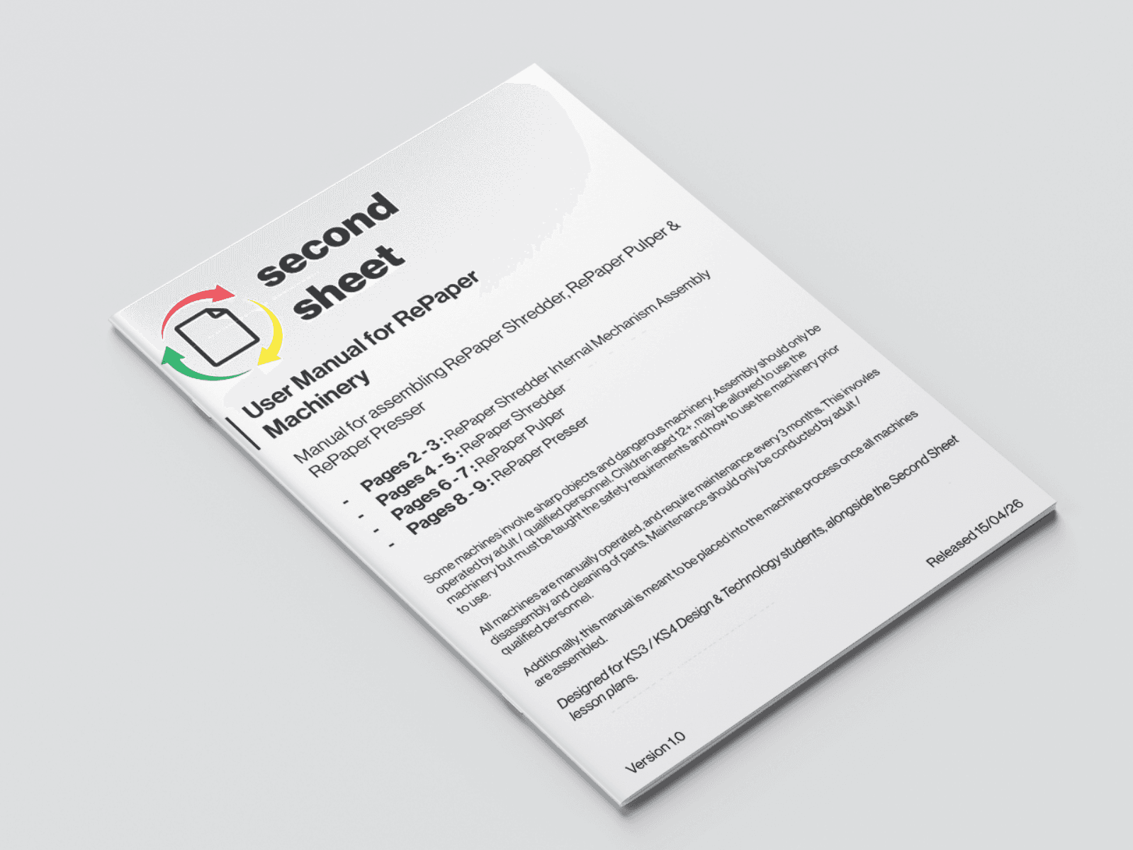 Second Sheet: a closed loop paper system for schools, portfolio item 6
